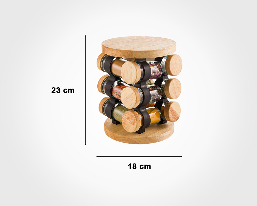 ست ادویه گردان 12 عددی چوبی پلاسکو مهسین ، پلاسکو - رشت