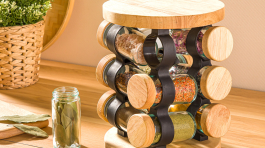 ست ادویه گردان 12 عددی چوبی پلاسکو مهسین ، پلاسکو - رشت